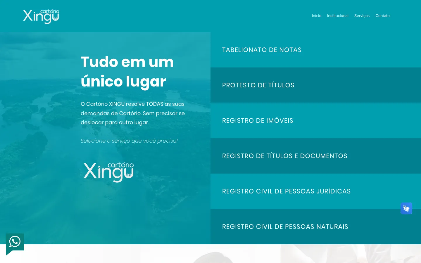 Site do Cartório Xingu no computador